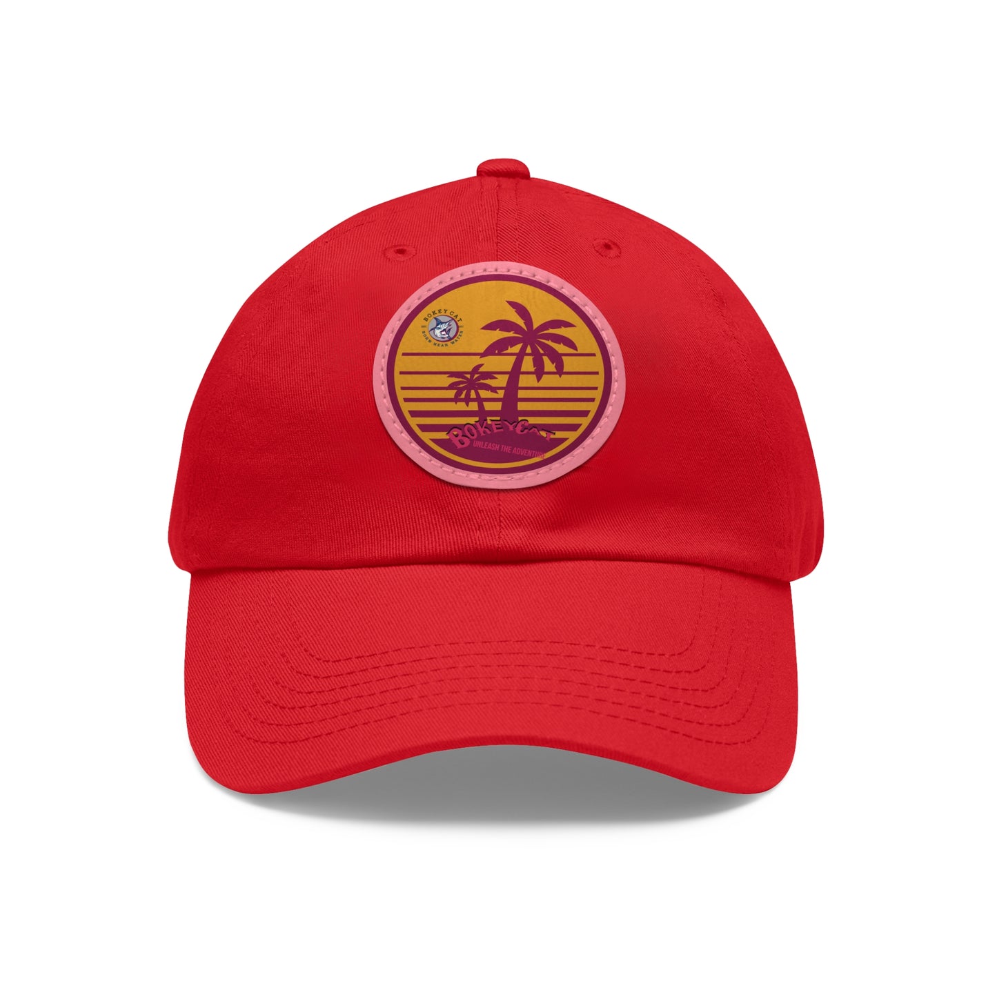BokeyCat Dad Hat with Leather Patch (Round)