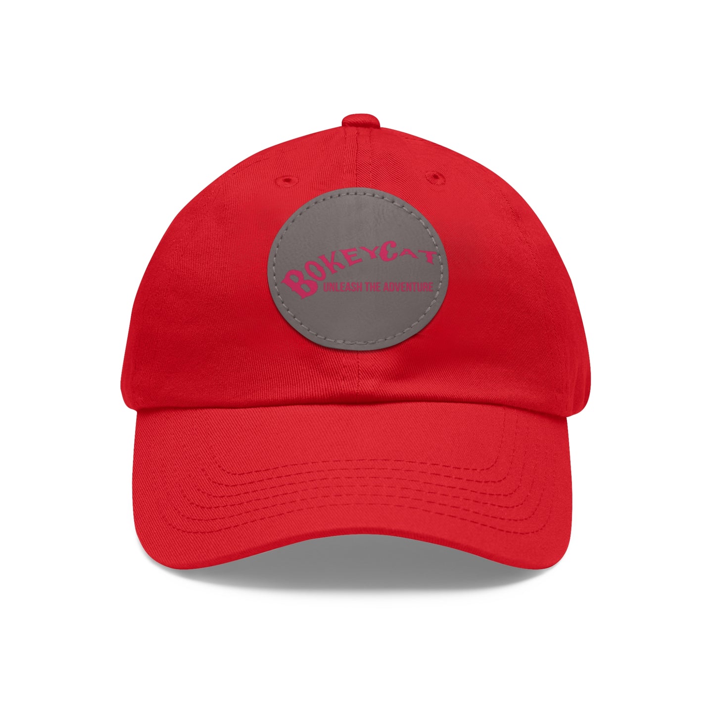 BokeyCat Dad Hat with Leather Patch (Round)
