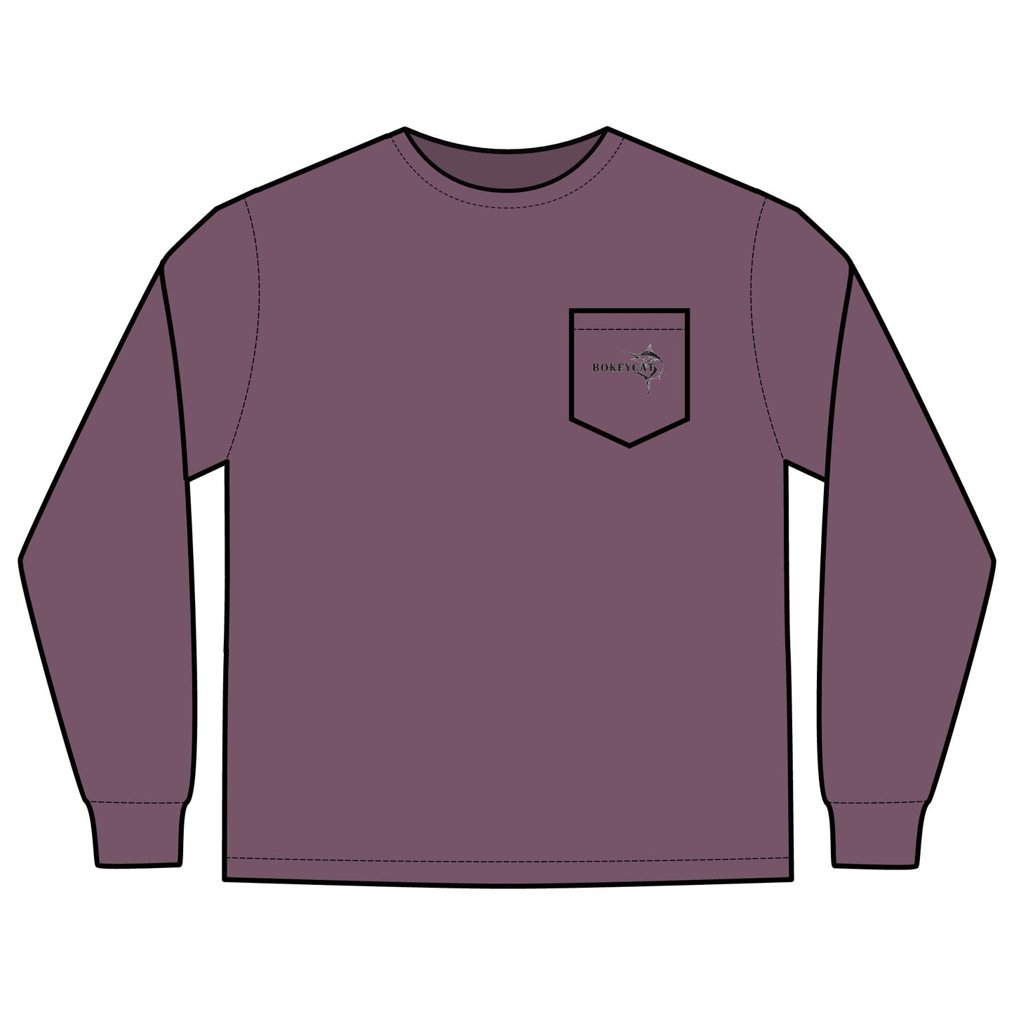 BokeyCat Long Sleeve Pocket T-Shirt