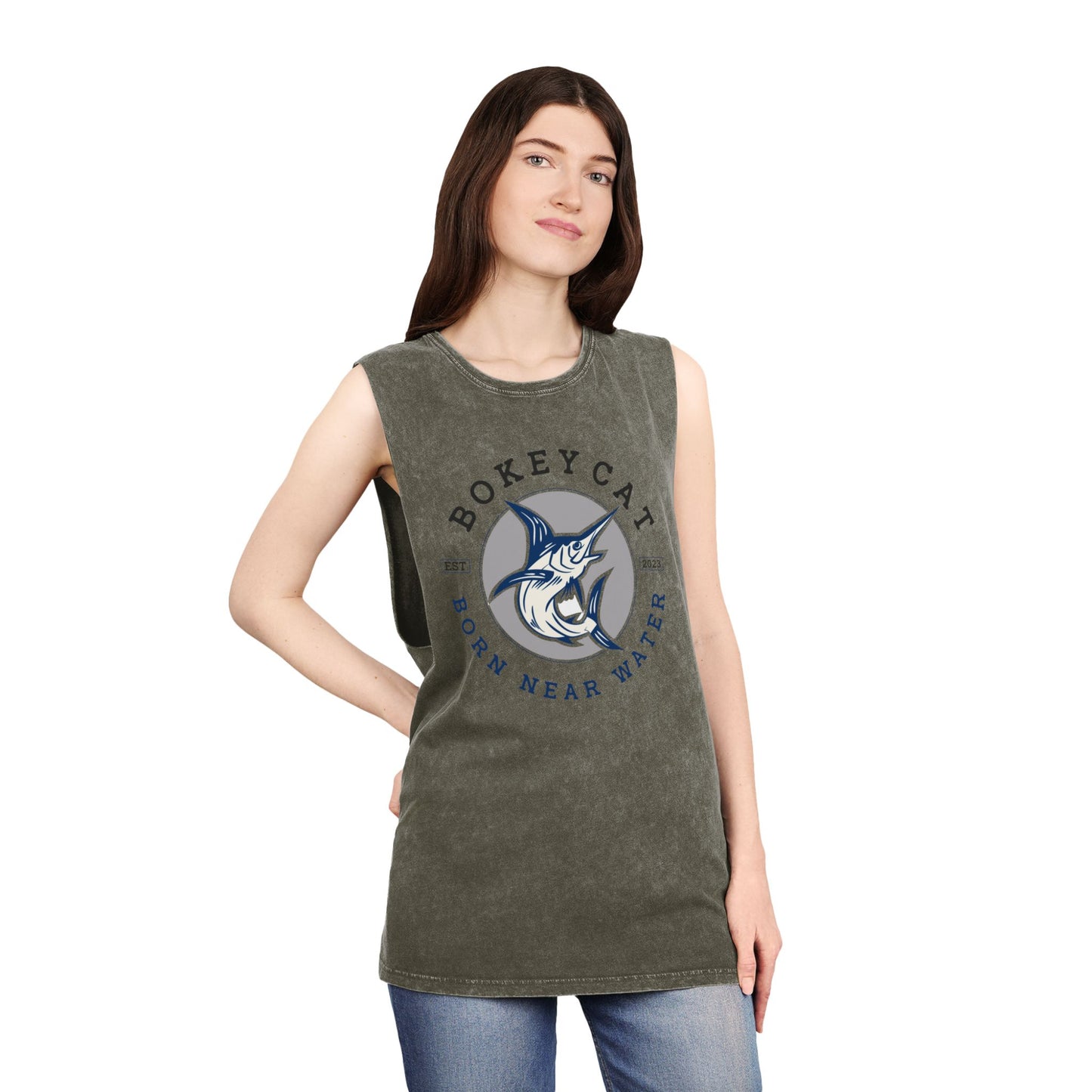 BokeyCat Unisex Stonewash Tank Top