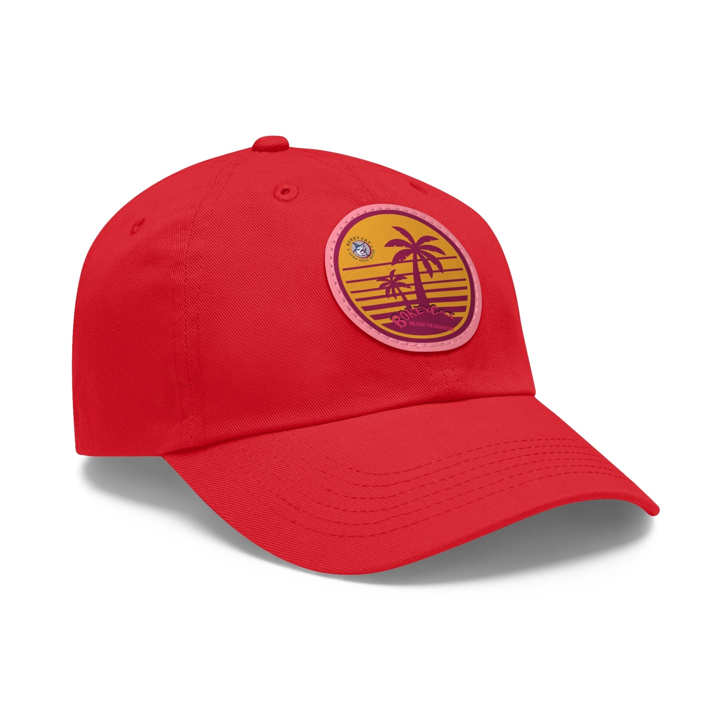 BokeyCat Dad Hat with Leather Patch (Round)