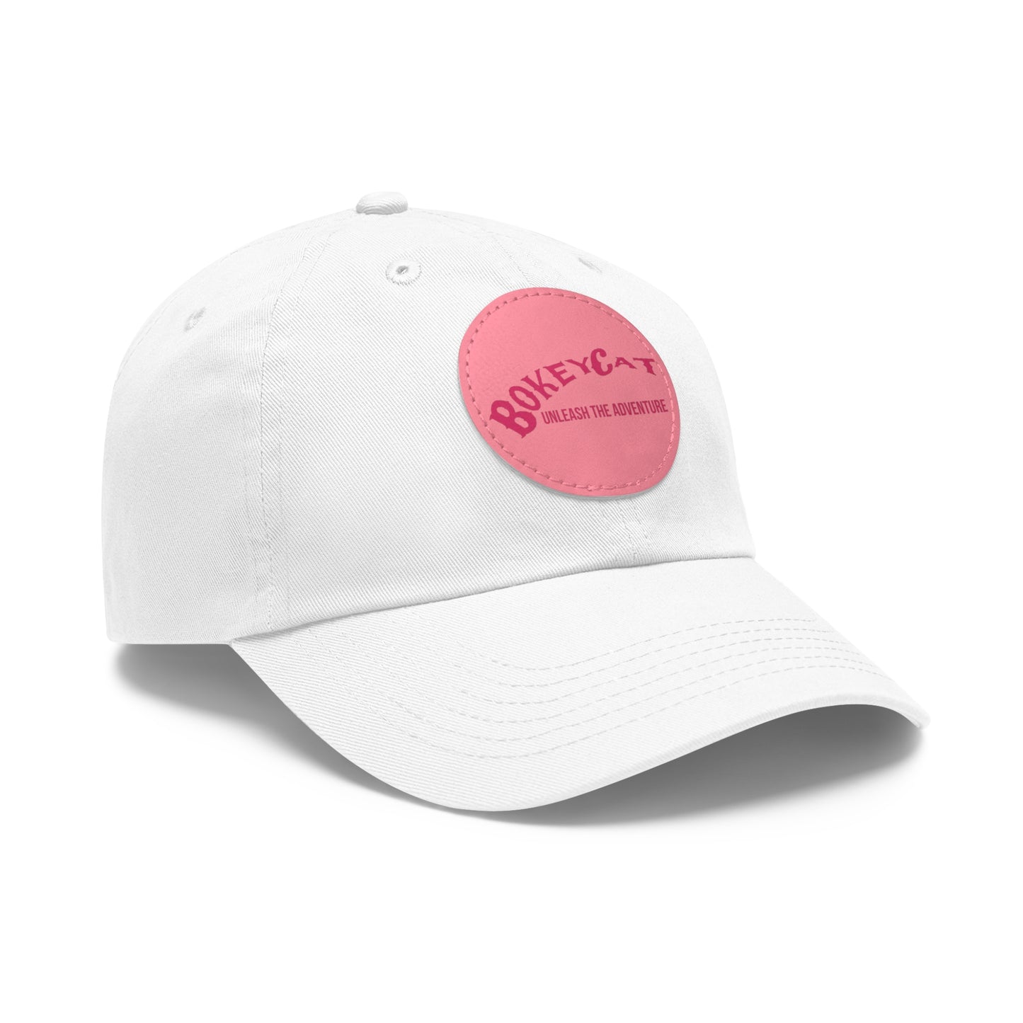 BokeyCat Dad Hat with Leather Patch (Round)