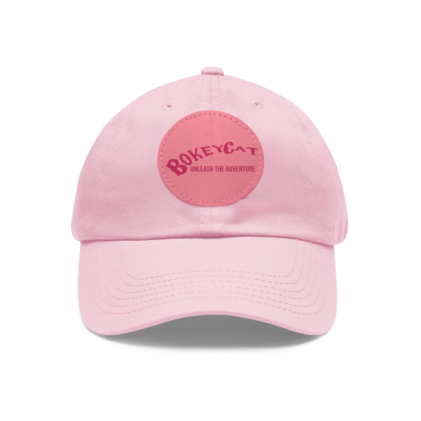 BokeyCat Dad Hat with Leather Patch (Round)