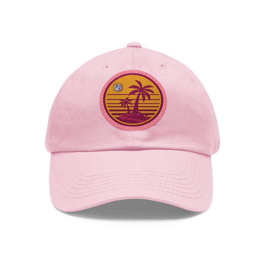 BokeyCat Dad Hat with Leather Patch (Round)
