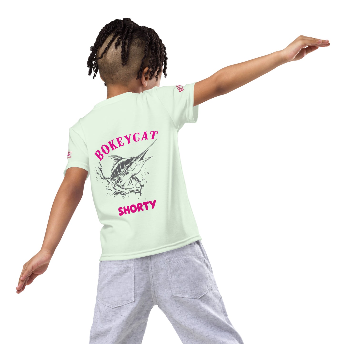 BokeyCat Kids crew neck t-shirt. (Shorty)
