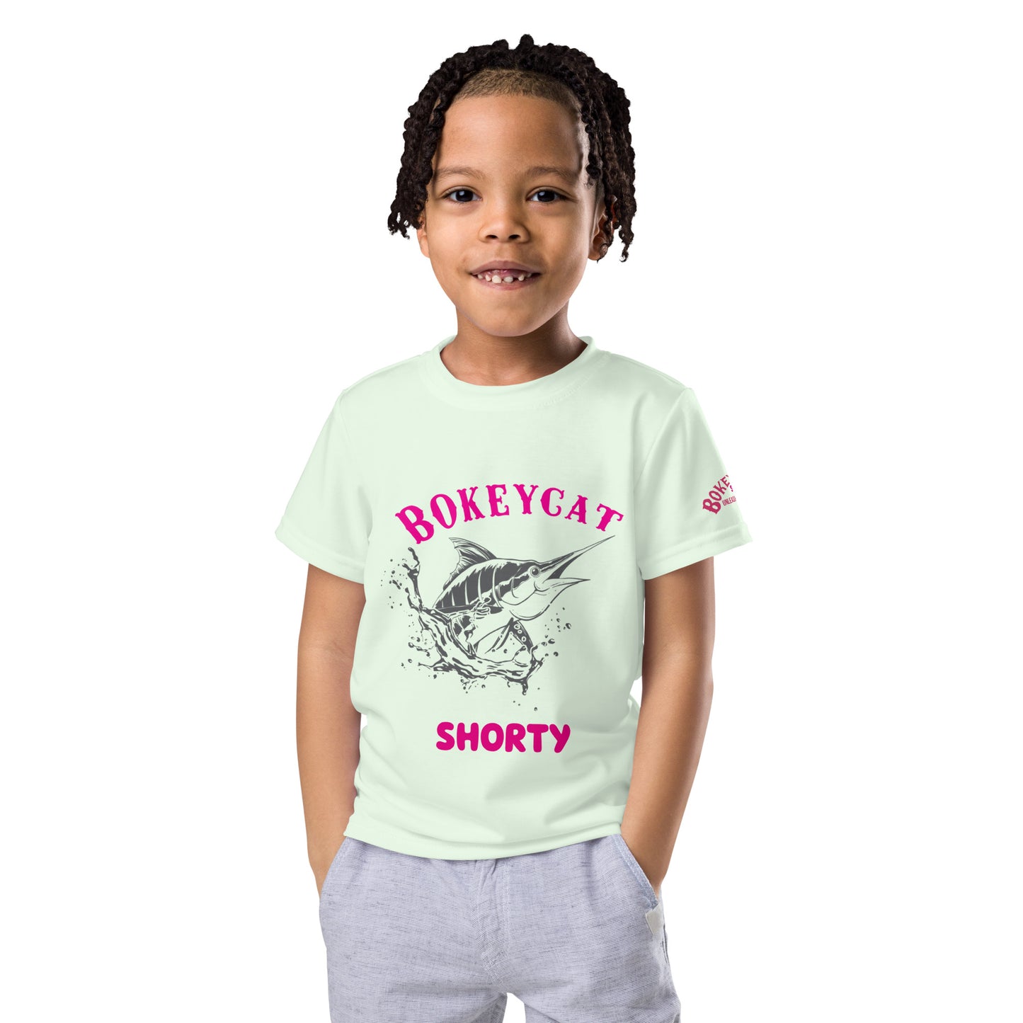 BokeyCat Kids crew neck t-shirt. (Shorty)