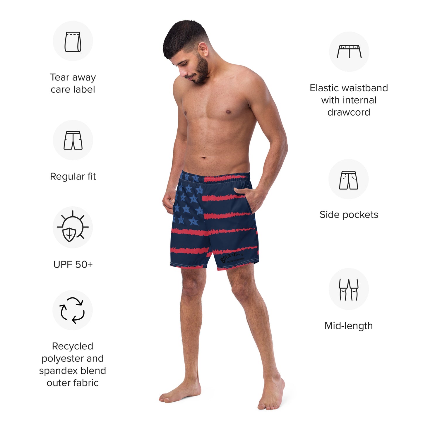 BokeyCat Swim Trunks