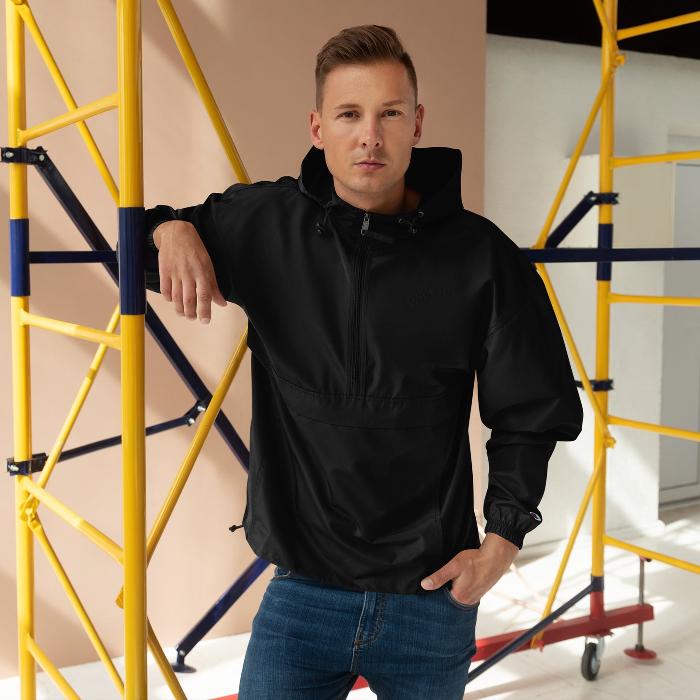 BokeyCat Embroidered Champion Packable Jacket