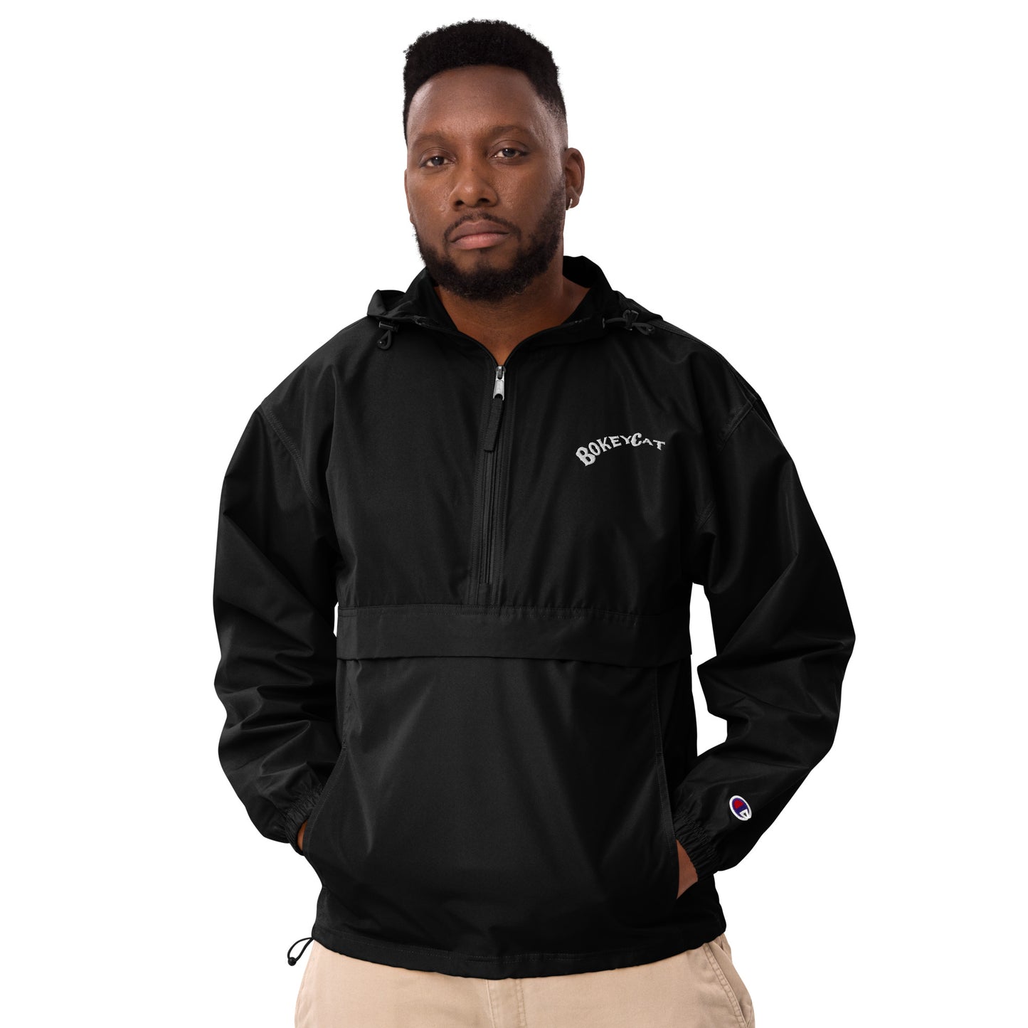 BokeyCat Embroidered Champion Packable Jacket