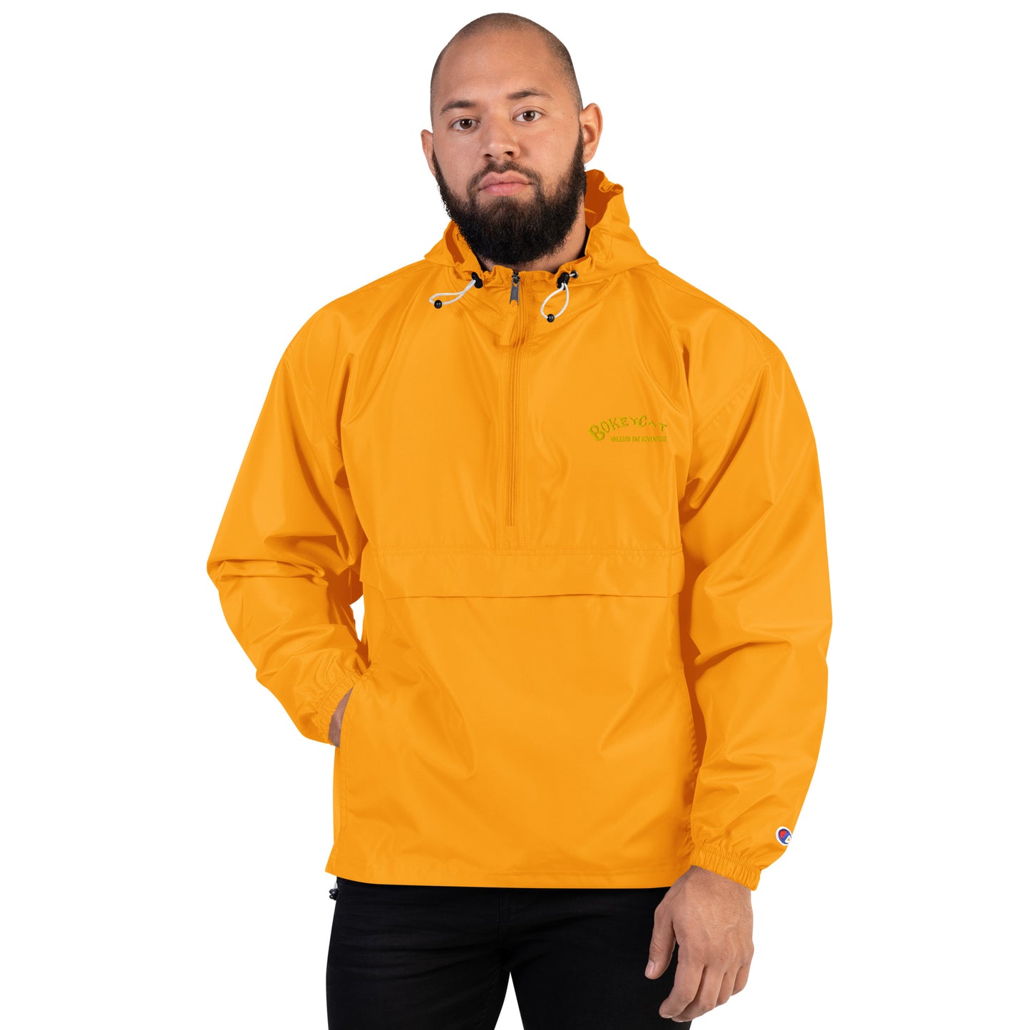 BokeyCat Embroidered Champion Packable Jacket