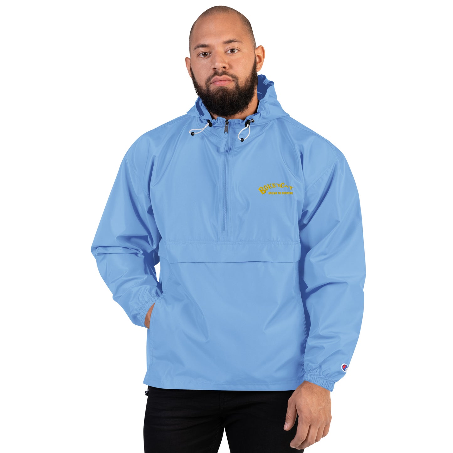BokeyCat Embroidered Champion Packable Jacket
