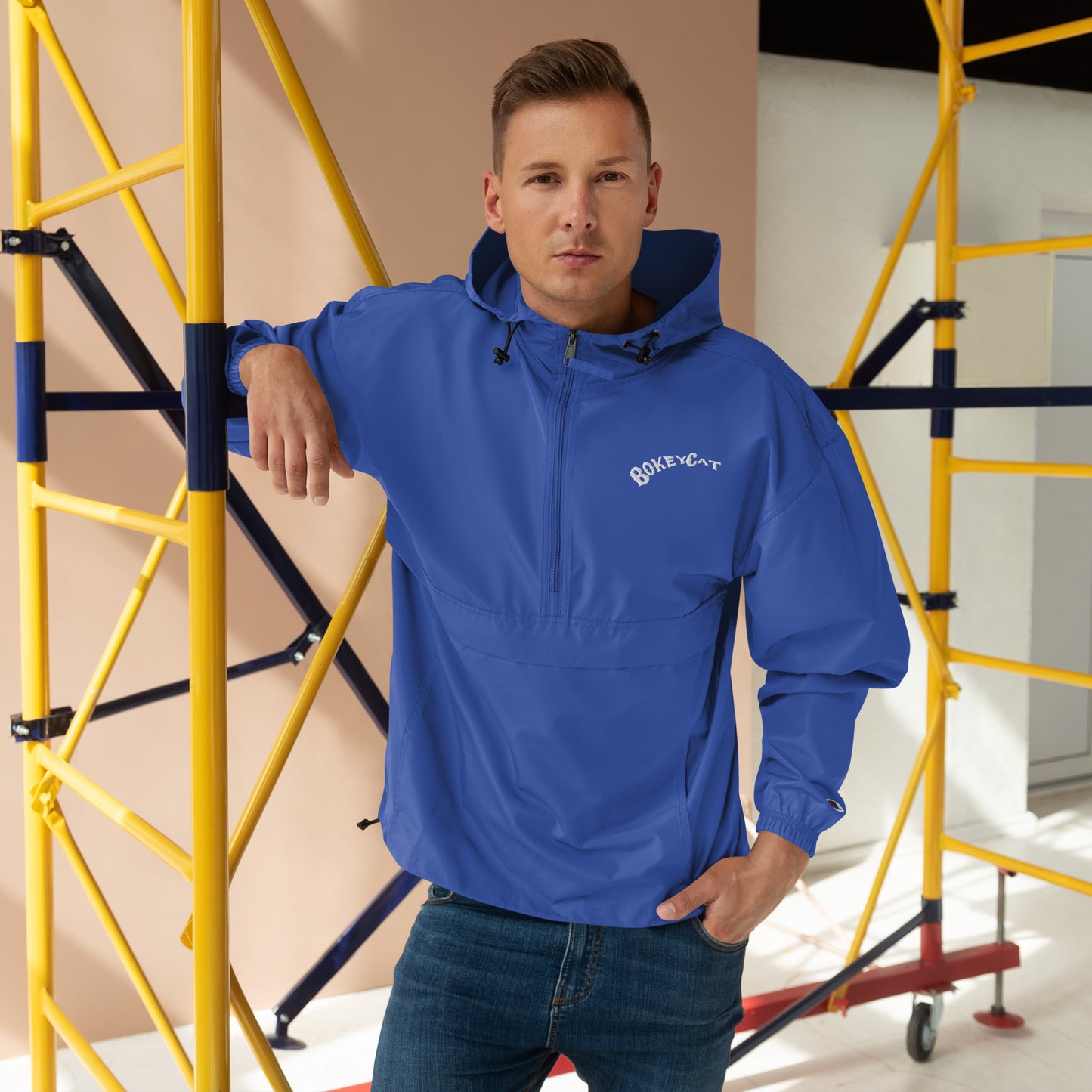 BokeyCat Embroidered Champion Packable Jacket