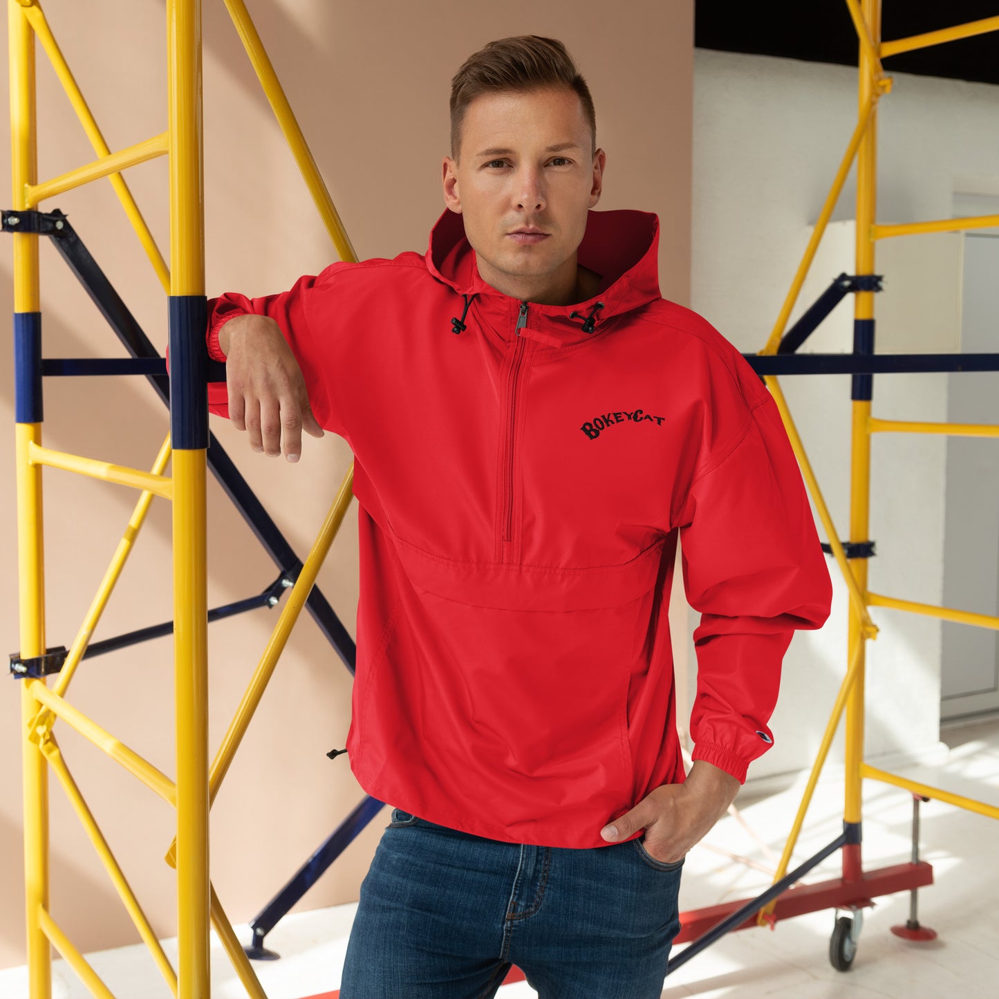 BokeyCat Embroidered Champion Packable Jacket