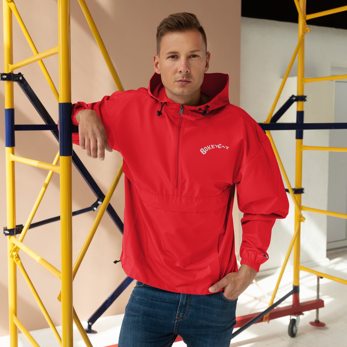 BokeyCat Embroidered Champion Packable Jacket