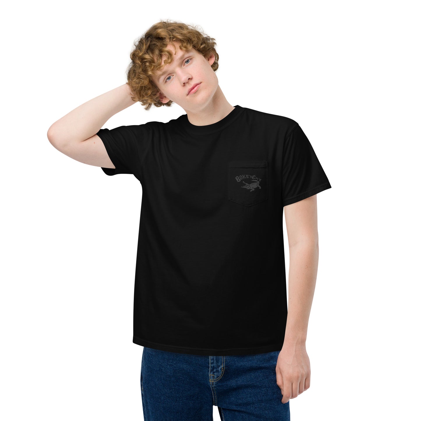 BokeyCat garment-dyed pocket t-shirt