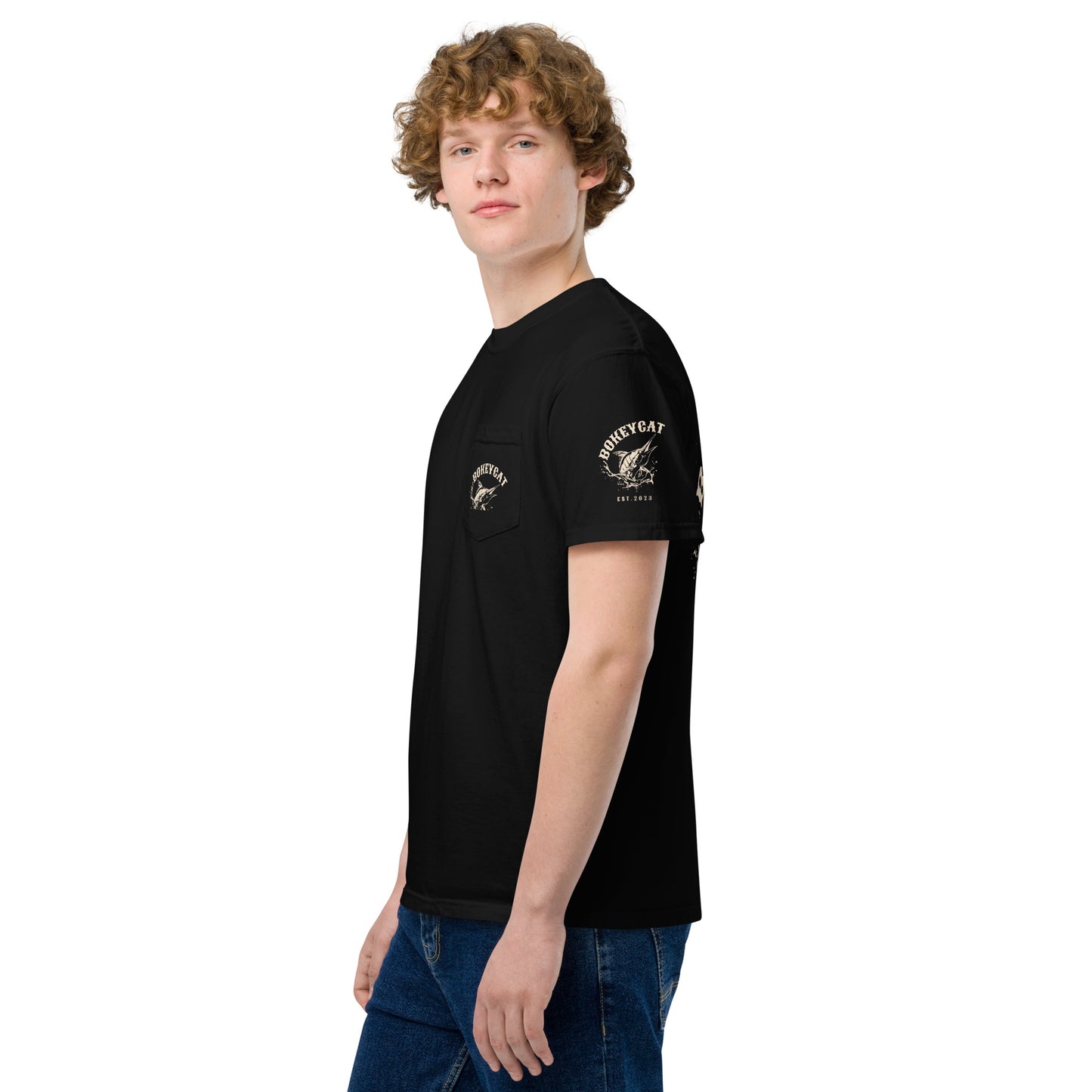 BokeyCat garment-dyed pocket t-shirt