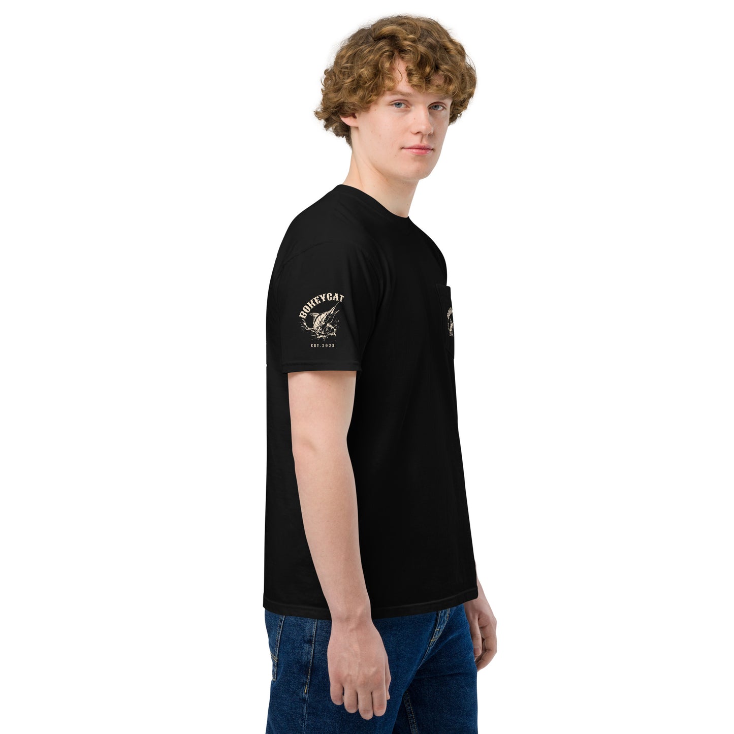 BokeyCat garment-dyed pocket t-shirt