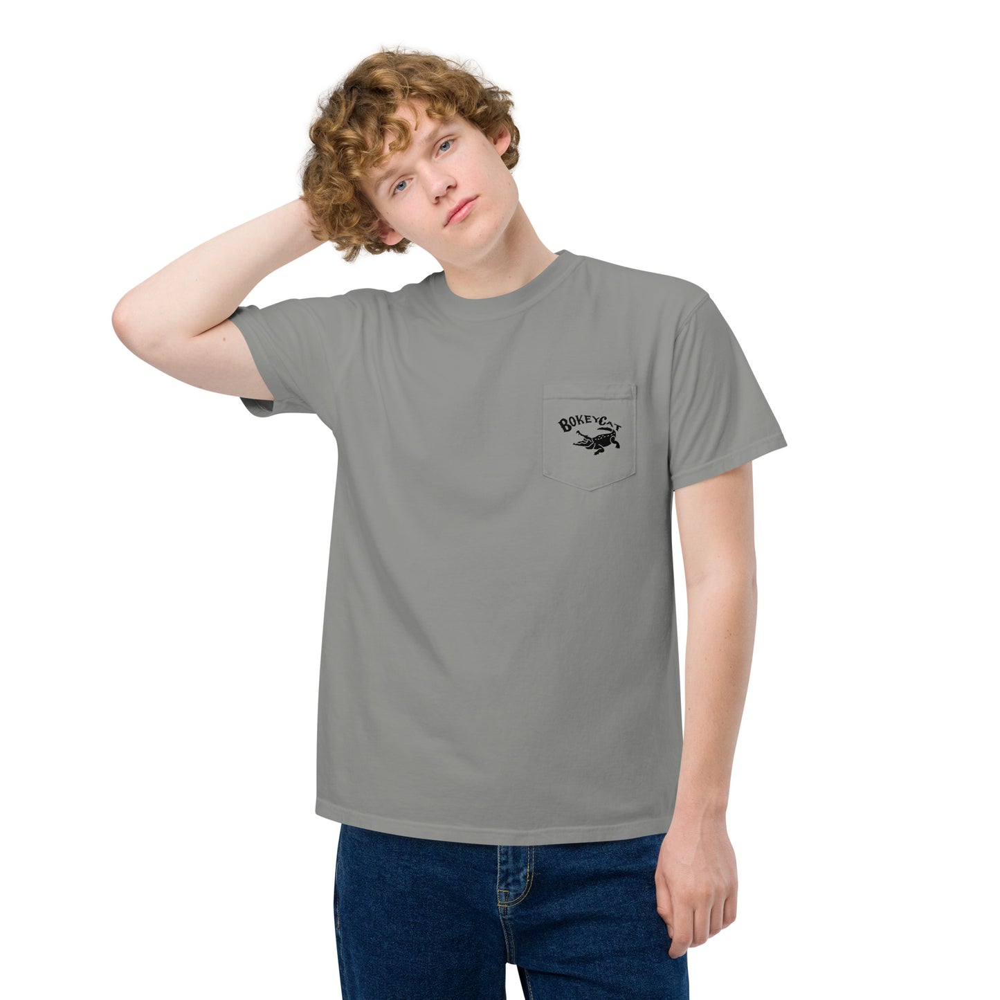 BokeyCat garment-dyed pocket t-shirt