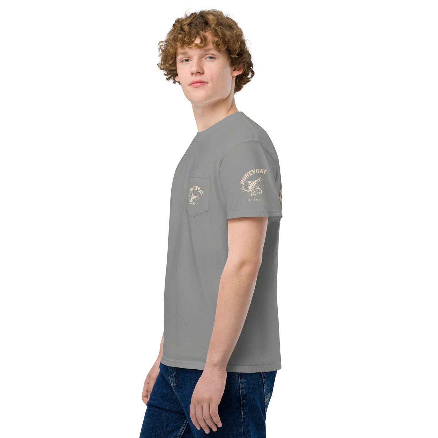 BokeyCat garment-dyed pocket t-shirt