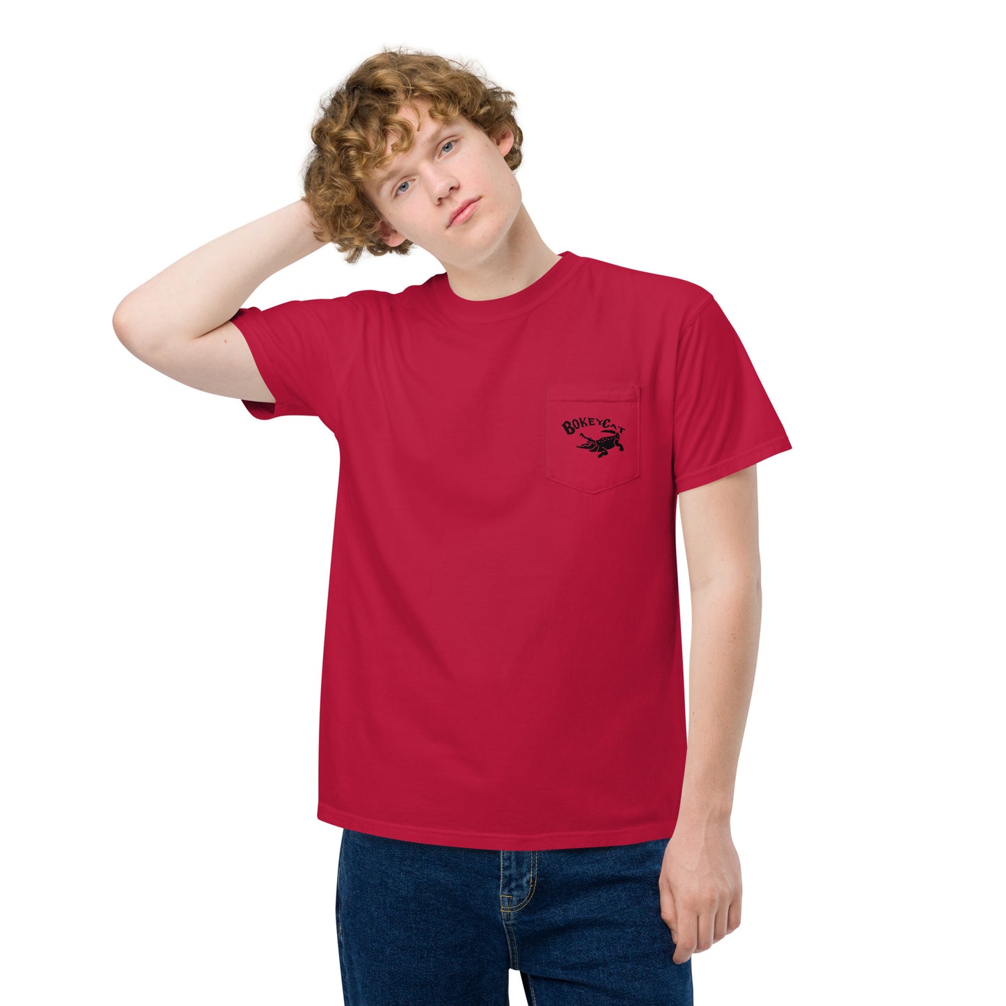 BokeyCat garment-dyed pocket t-shirt