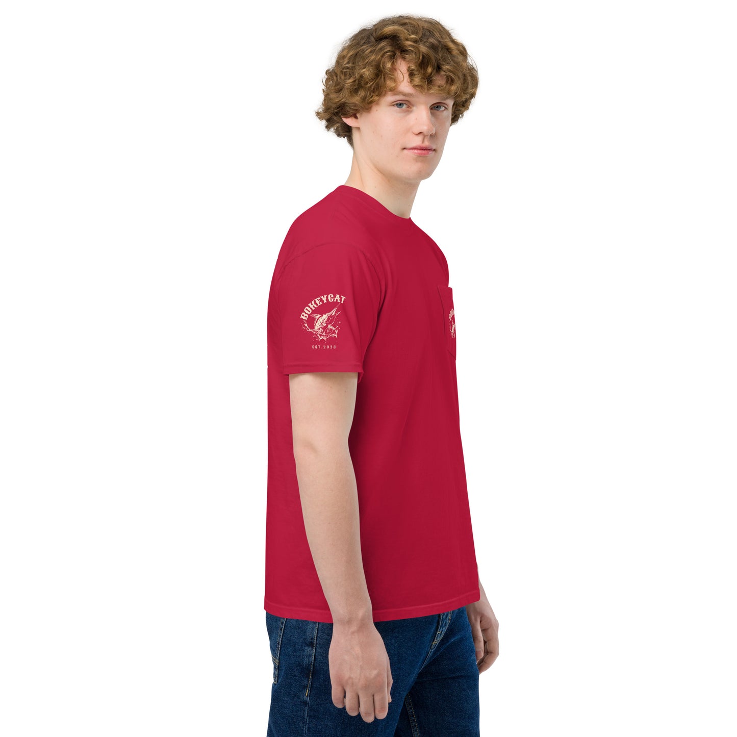 BokeyCat garment-dyed pocket t-shirt