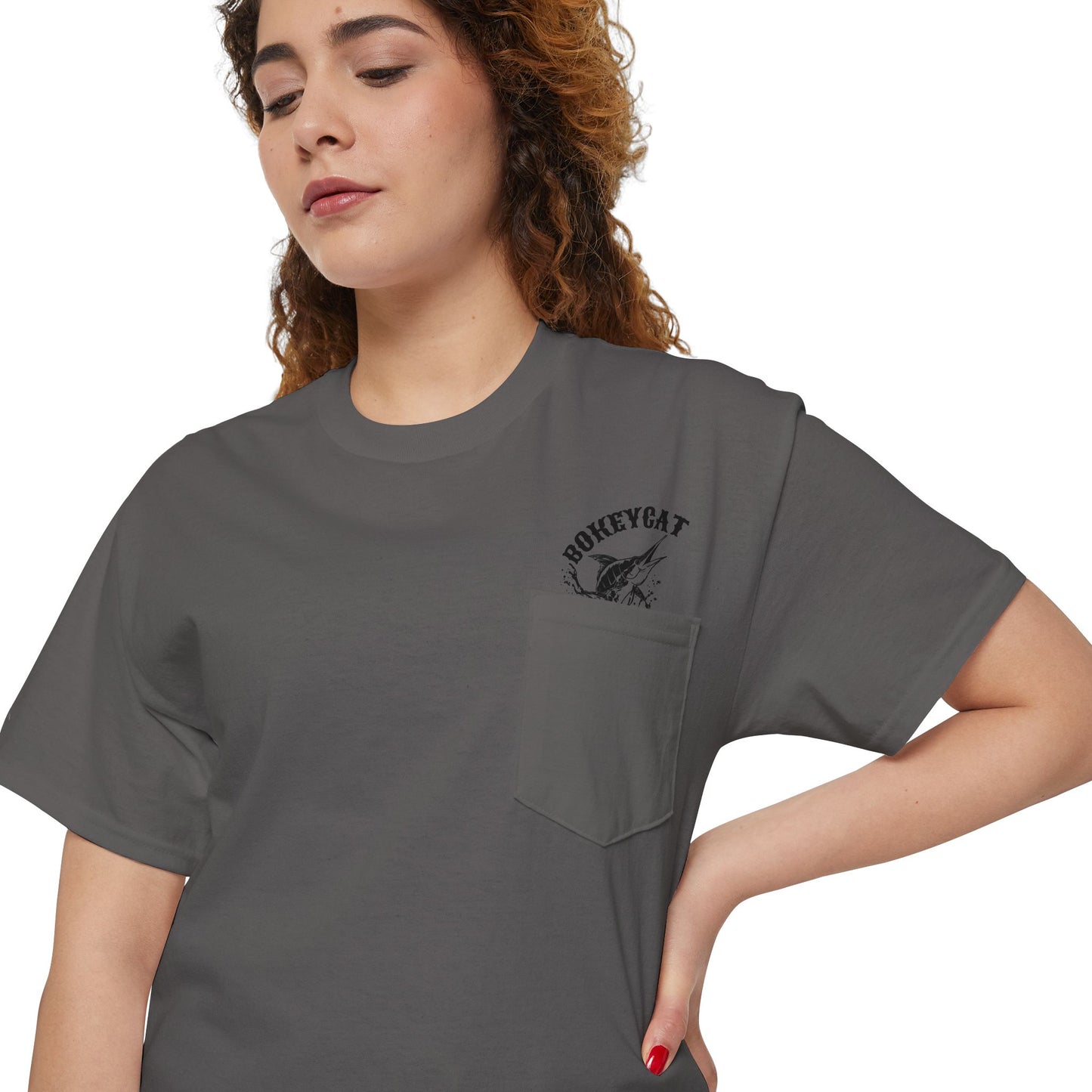 BokeyCat Unisex Heavy Cotton Pocket Tee