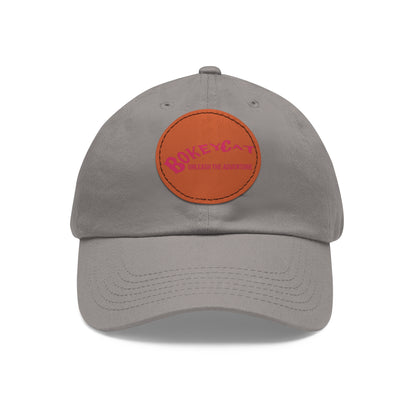 BokeyCat Dad Hat with Leather Patch (Round)