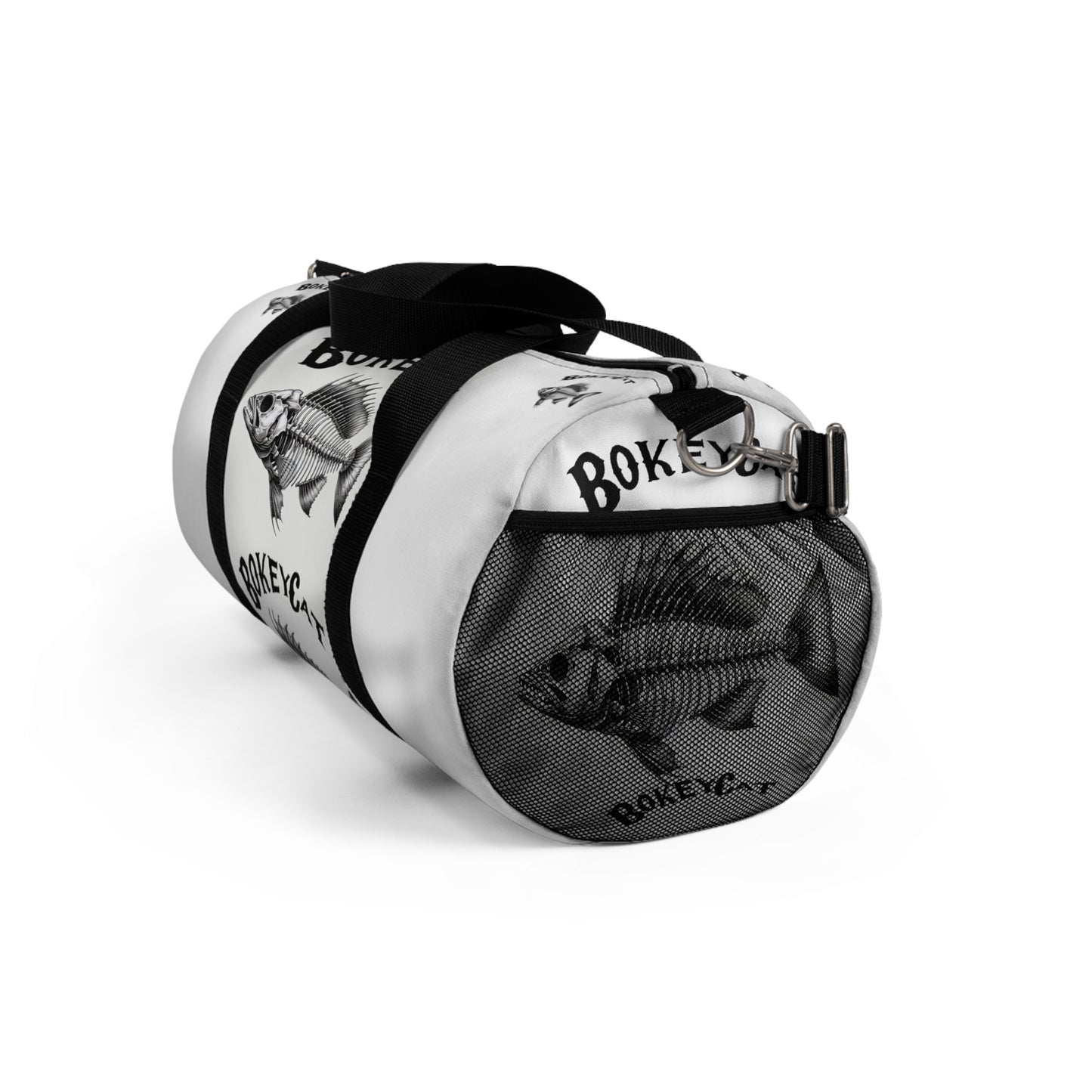 BokeyCat Fish Skeleton Duffel Bag | Gym Travel Luggage, Fishing Gear Bag,