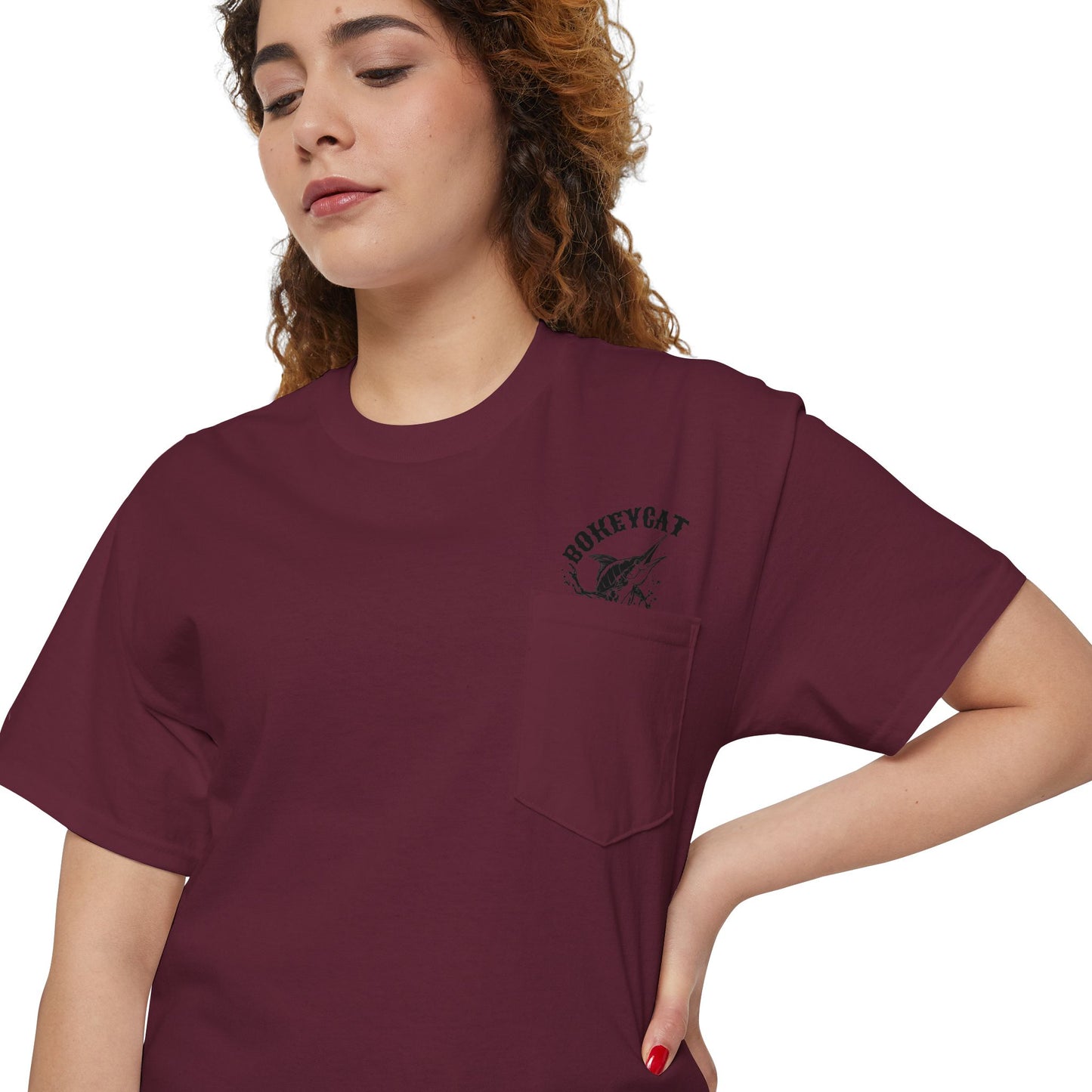 BokeyCat Unisex Heavy Cotton Pocket Tee