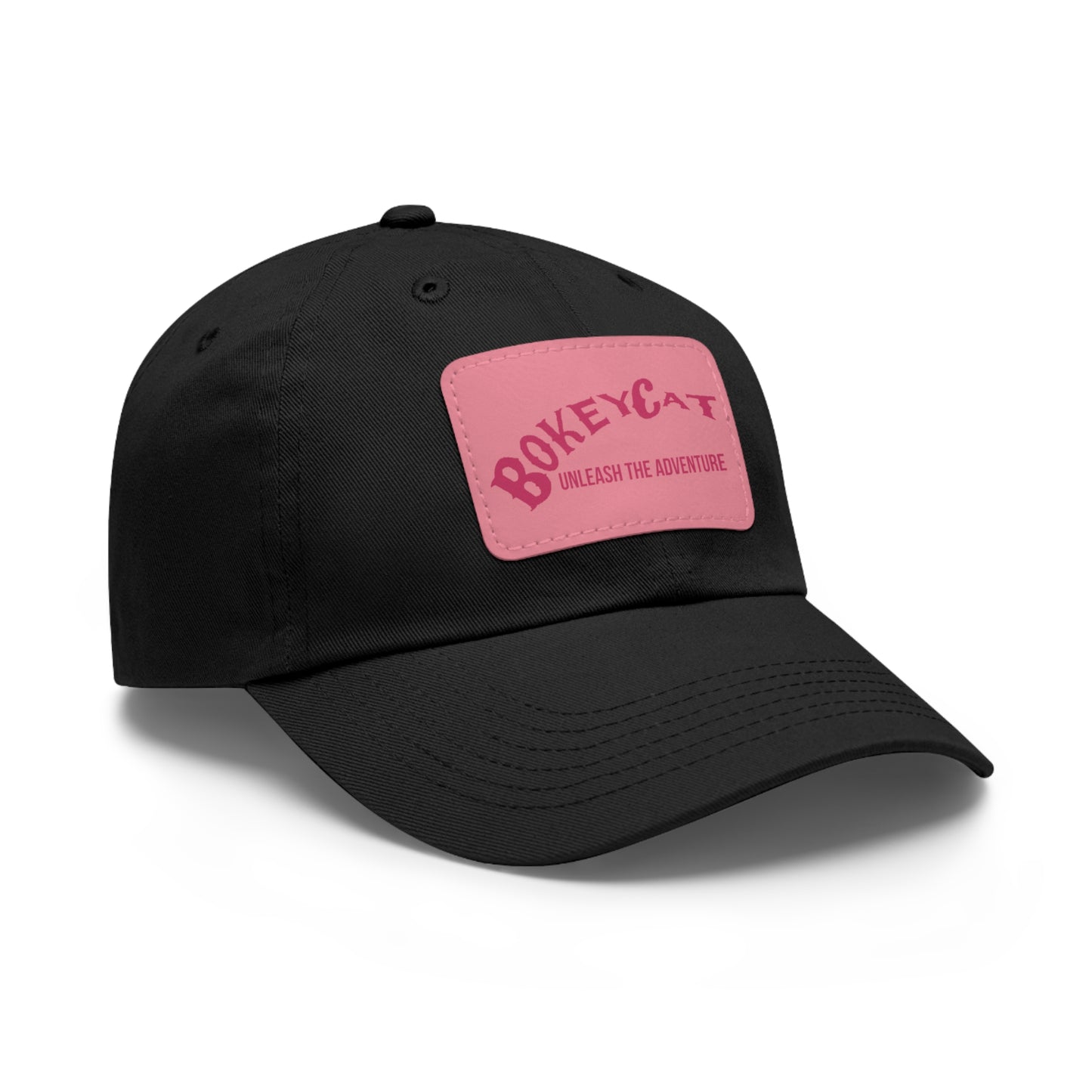 BokeyCat Dad Hat with Leather Patch (Rectangle)