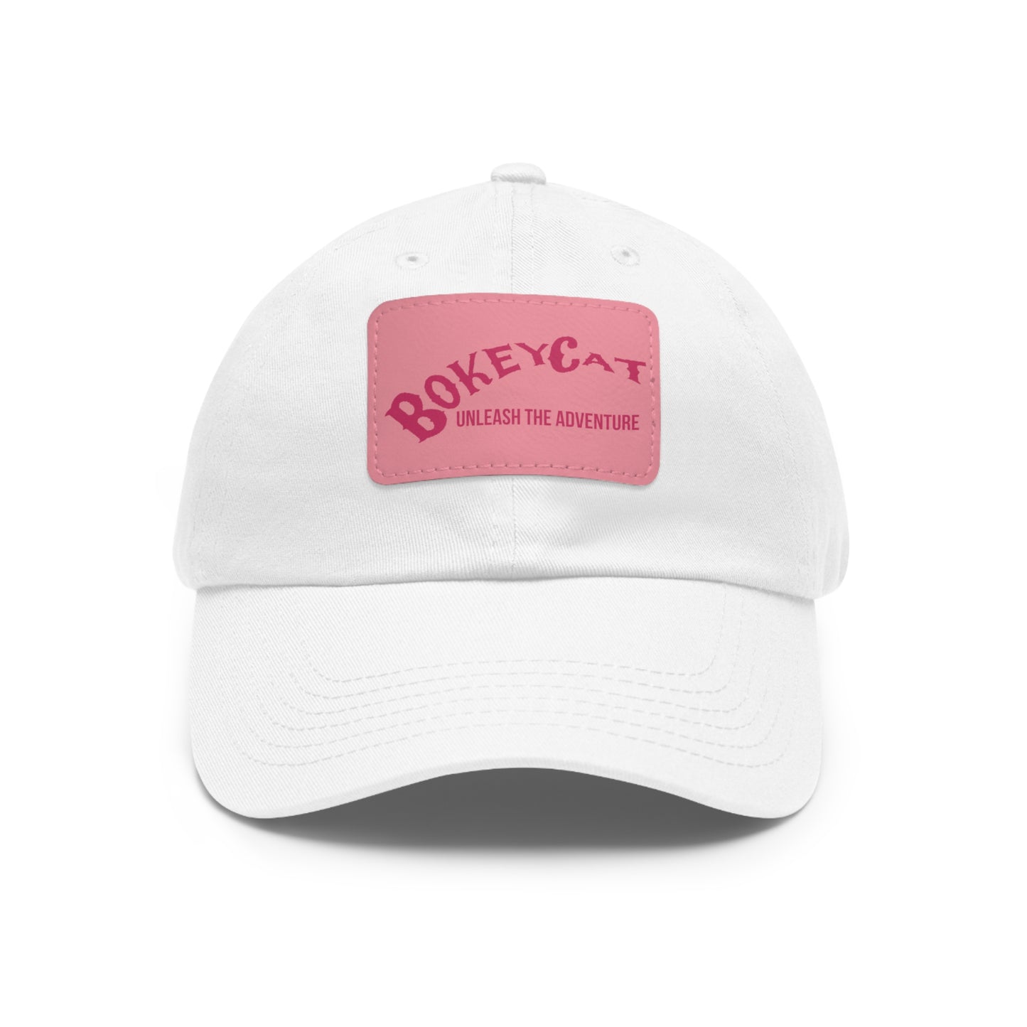 BokeyCat Dad Hat with Leather Patch (Rectangle)