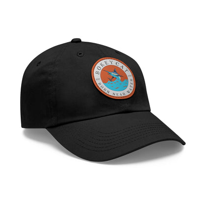 BokeyCat Dad Hat with Leather Patch (Round)