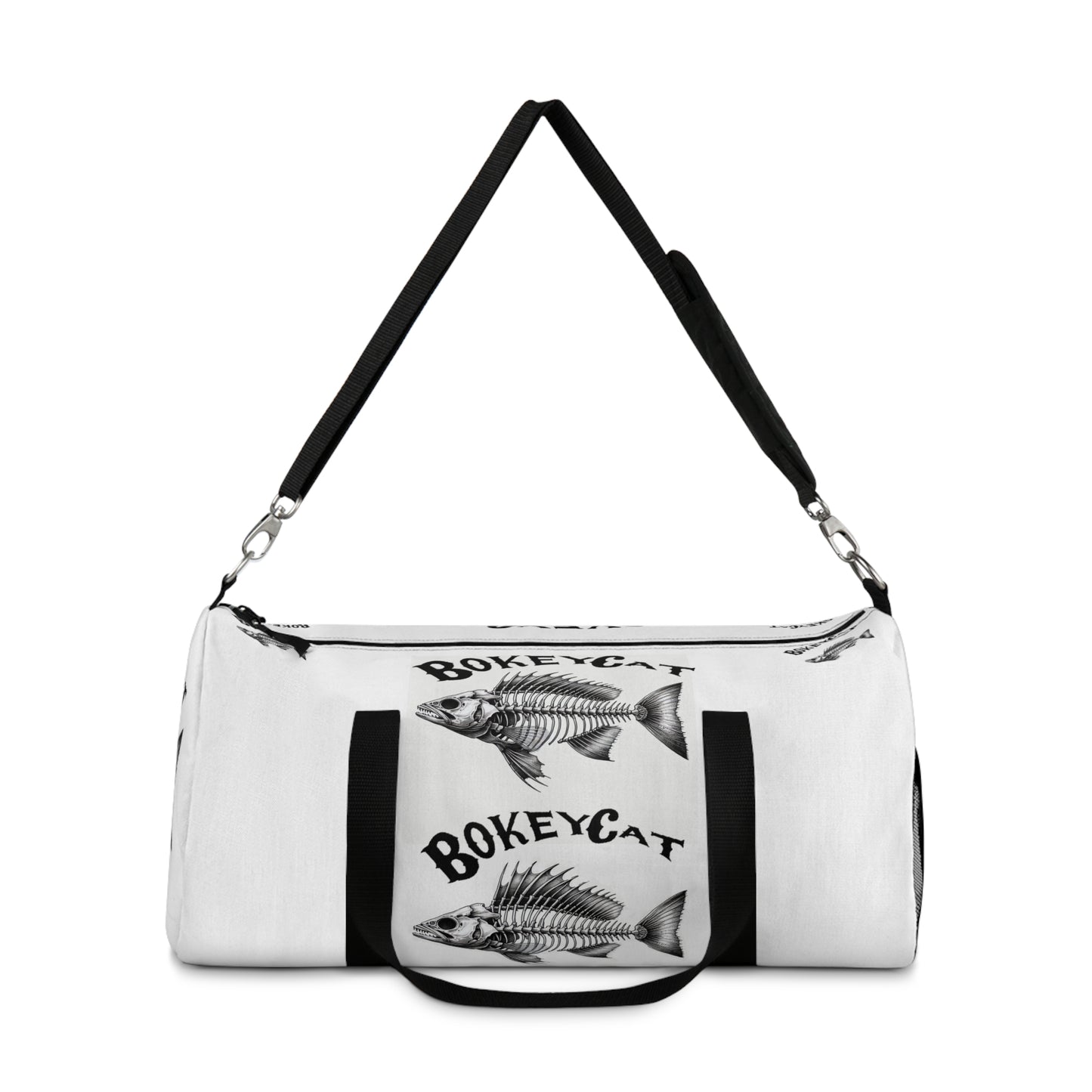 BokeyCat Fish Skeleton Duffel Bag | Gym Travel Luggage, Fishing Gear Bag,