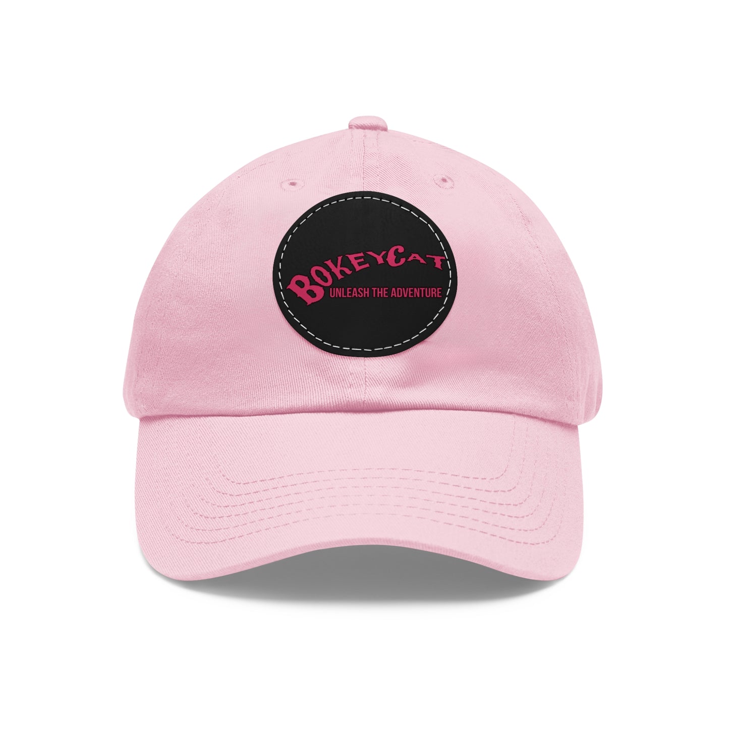 BokeyCat Dad Hat with Leather Patch (Round)