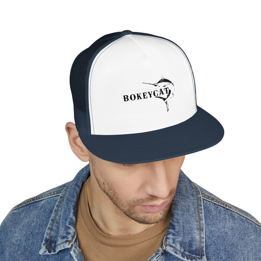 BokeyCat 5 Panel Trucker Cap  Embroidery Logo