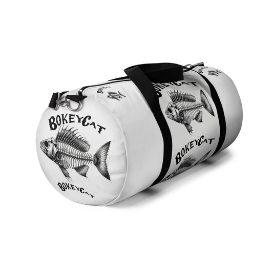 BokeyCat Fish Skeleton Duffel Bag | Gym Travel Luggage, Fishing Gear Bag,