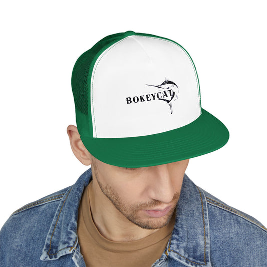 BokeyCat 5 Panel Trucker Cap  Embroidery Logo