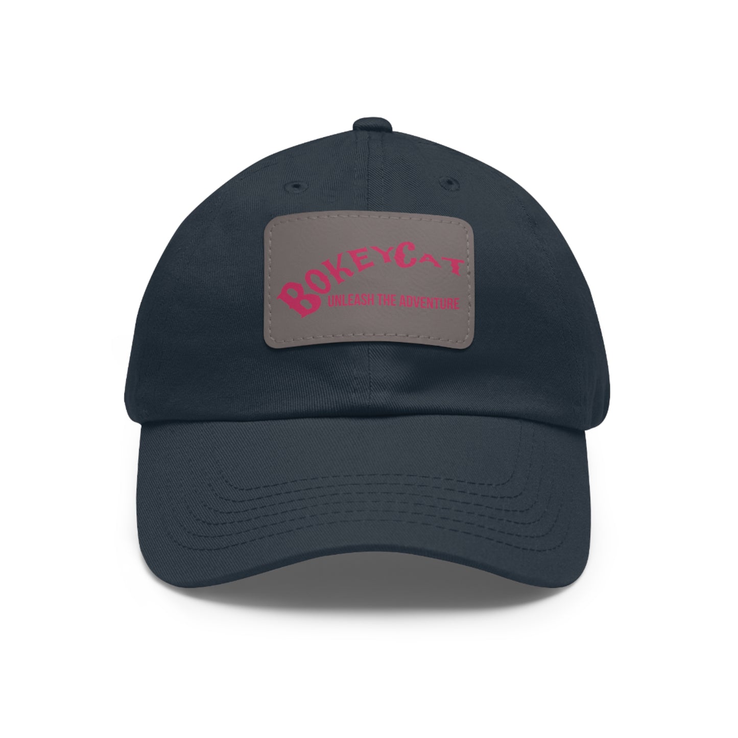 BokeyCat Dad Hat with Leather Patch (Rectangle)