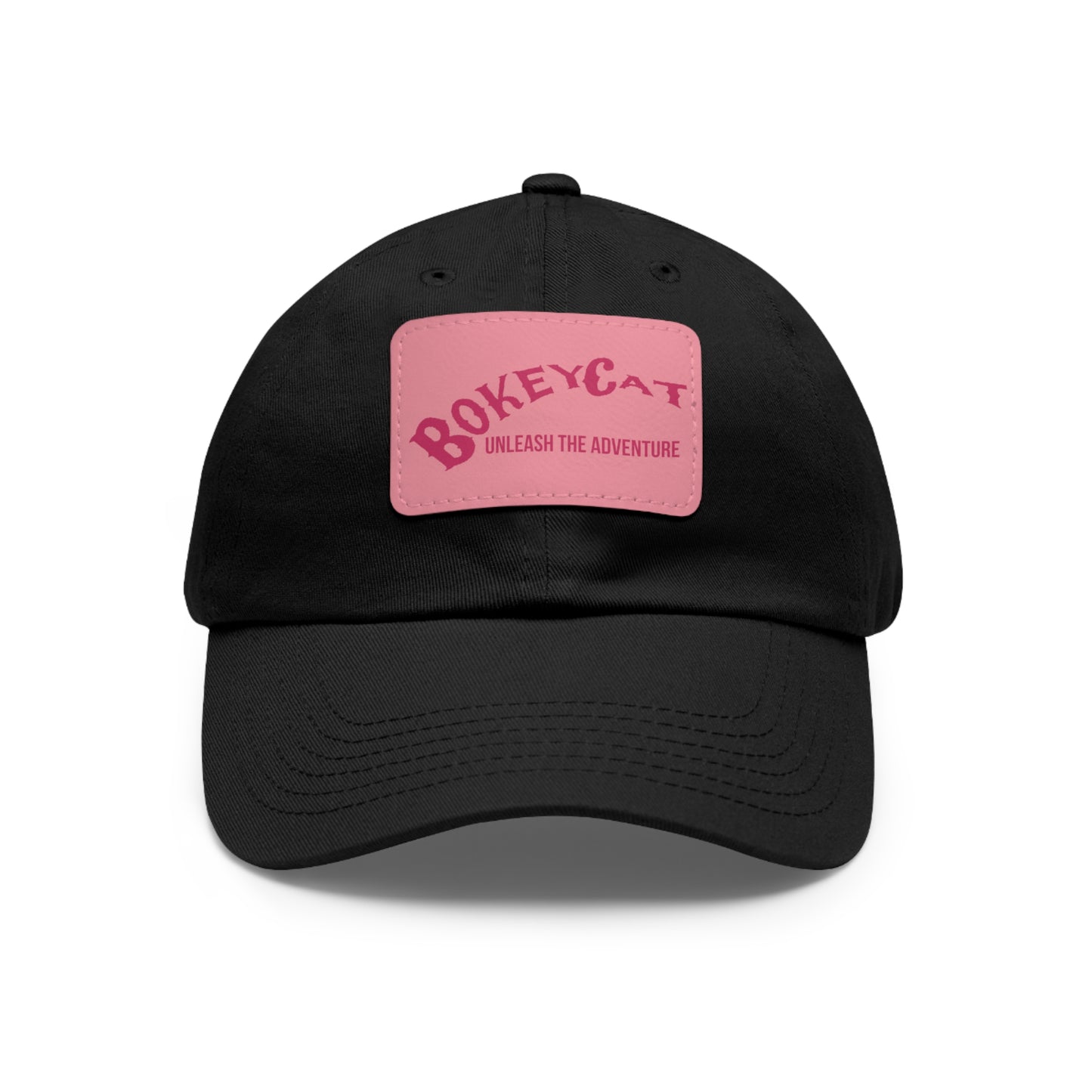 BokeyCat Dad Hat with Leather Patch (Rectangle)
