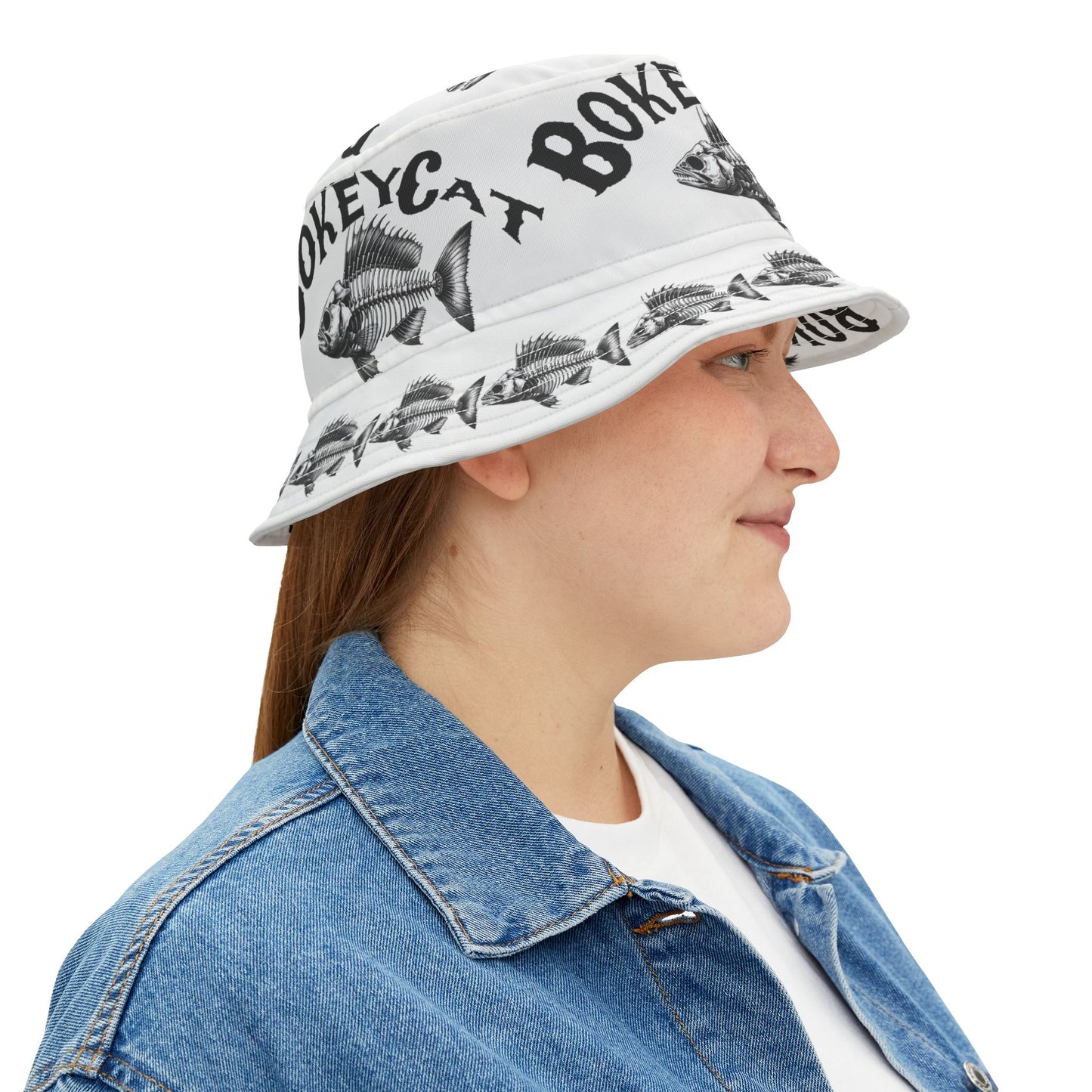 BokeyCat Bones Bucket Hat. Price reduced to offset shipping cost.