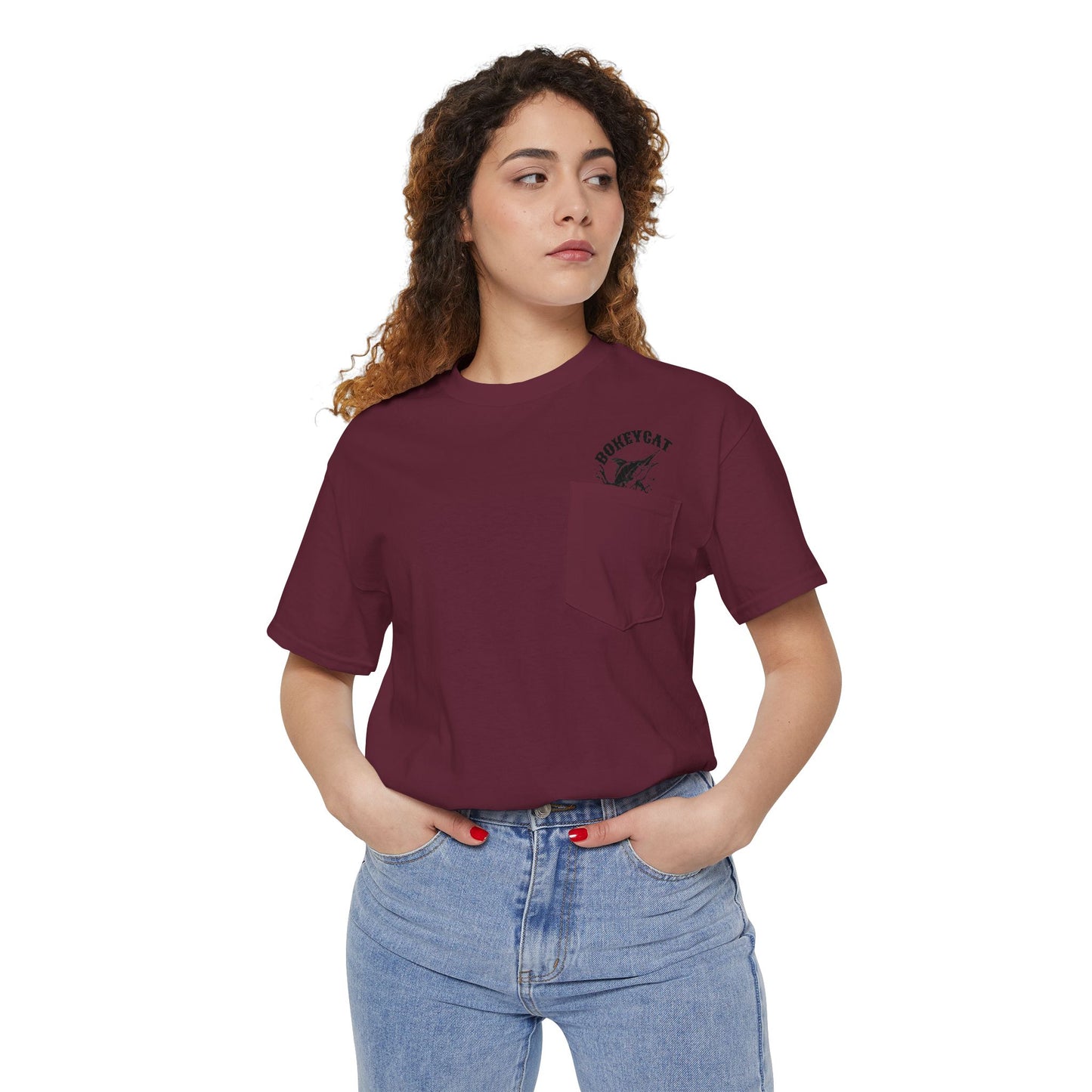 BokeyCat Unisex Heavy Cotton Pocket Tee