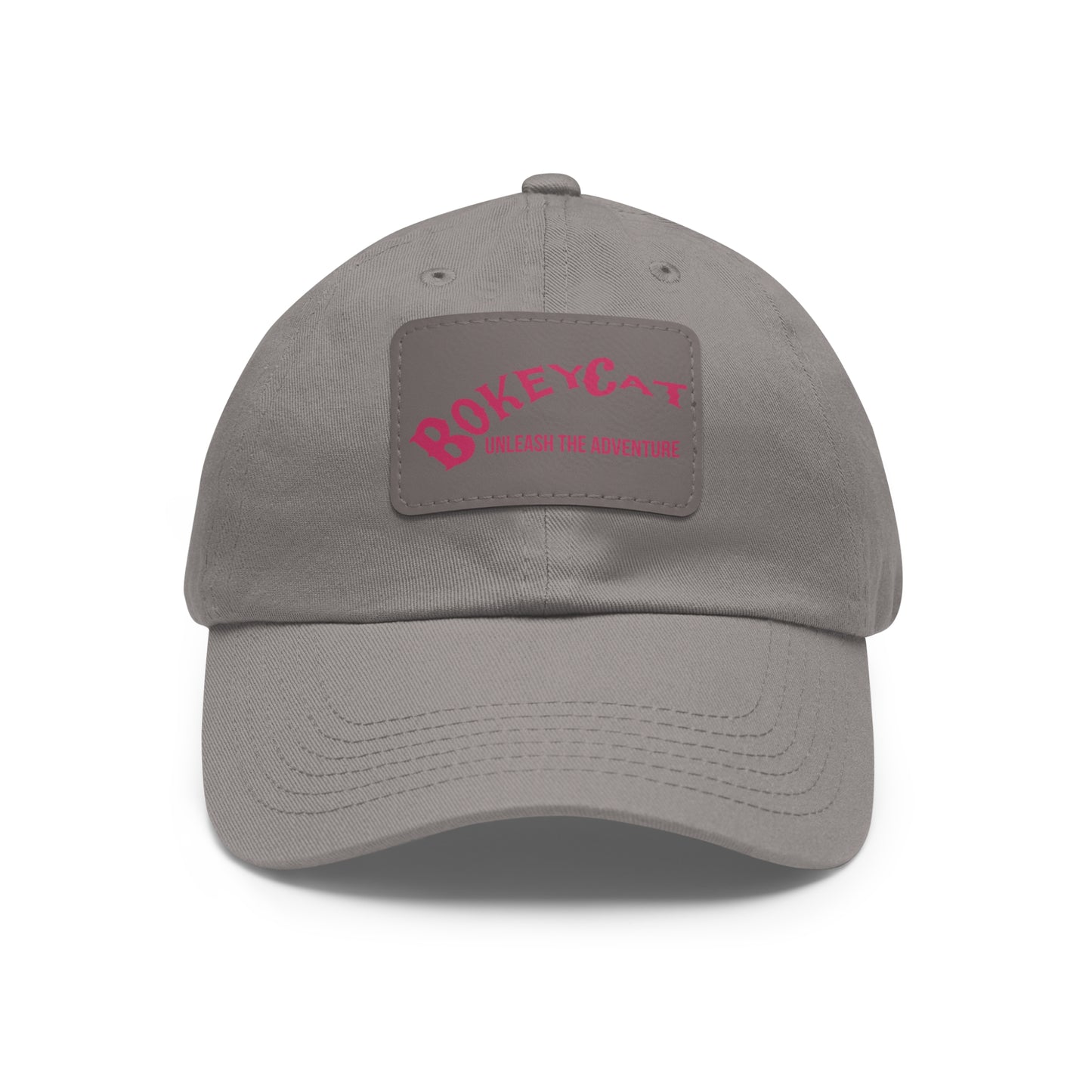 BokeyCat Dad Hat with Leather Patch (Rectangle)