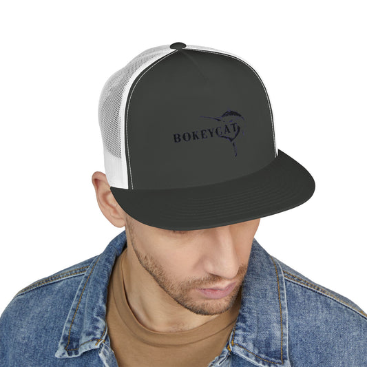 BokeyCat 5 Panel Trucker Cap  Embroidery Logo