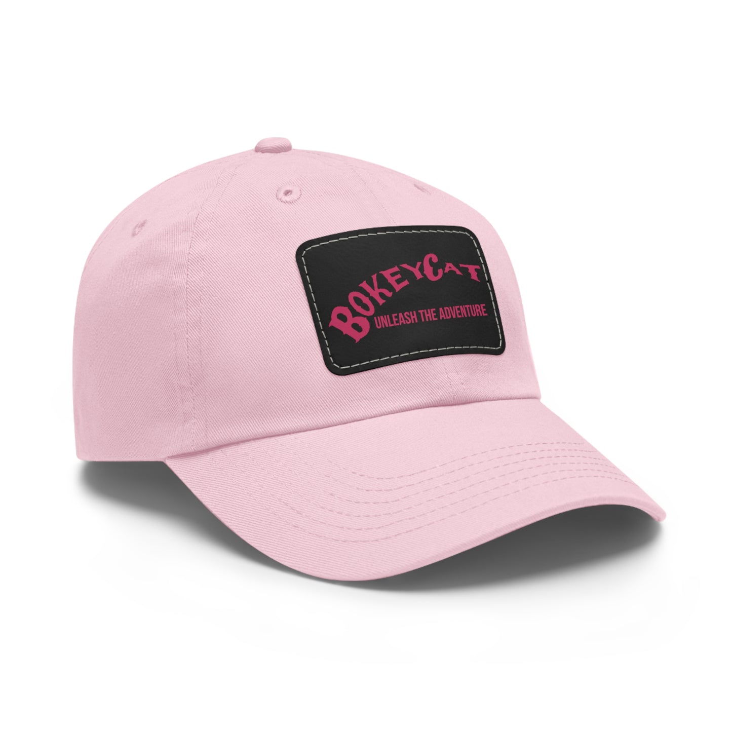 BokeyCat Dad Hat with Leather Patch (Rectangle)