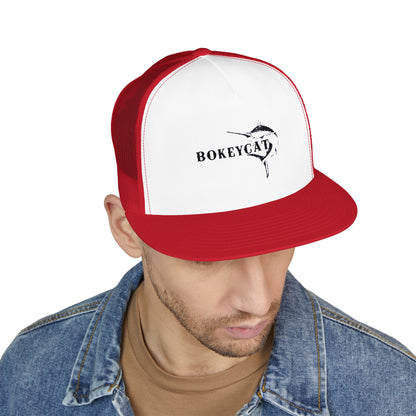 BokeyCat 5 Panel Trucker Cap  Embroidery Logo
