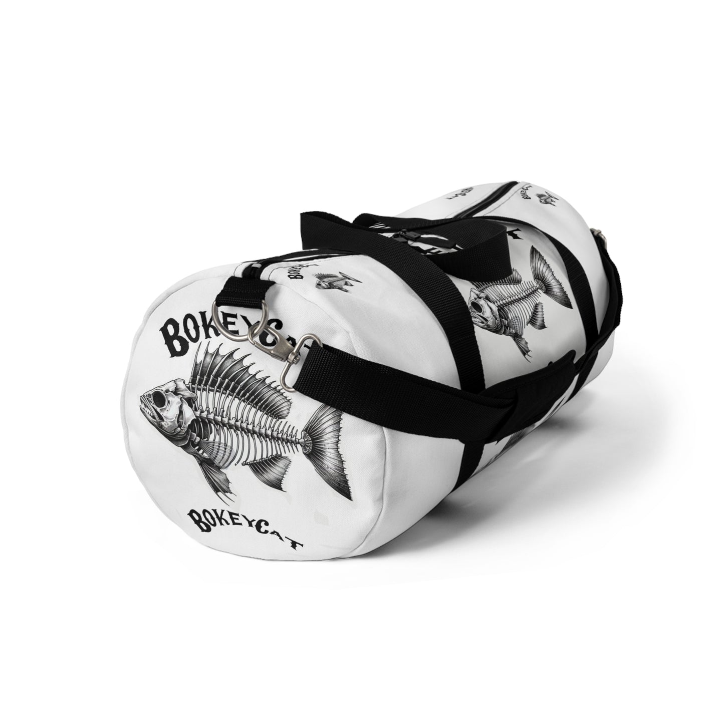 BokeyCat Fish Skeleton Duffel Bag | Gym Travel Luggage, Fishing Gear Bag,