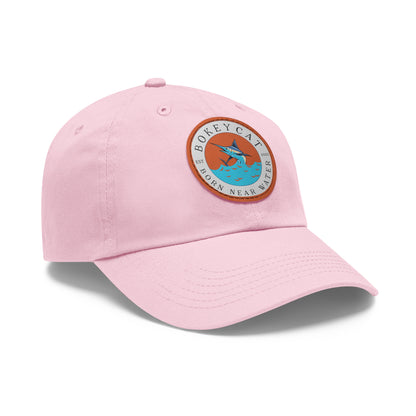 BokeyCat Dad Hat with Leather Patch (Round)