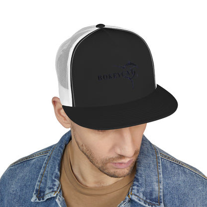 BokeyCat 5 Panel Trucker Cap  Embroidery Logo