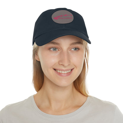 BokeyCat Dad Hat with Leather Patch (Round)