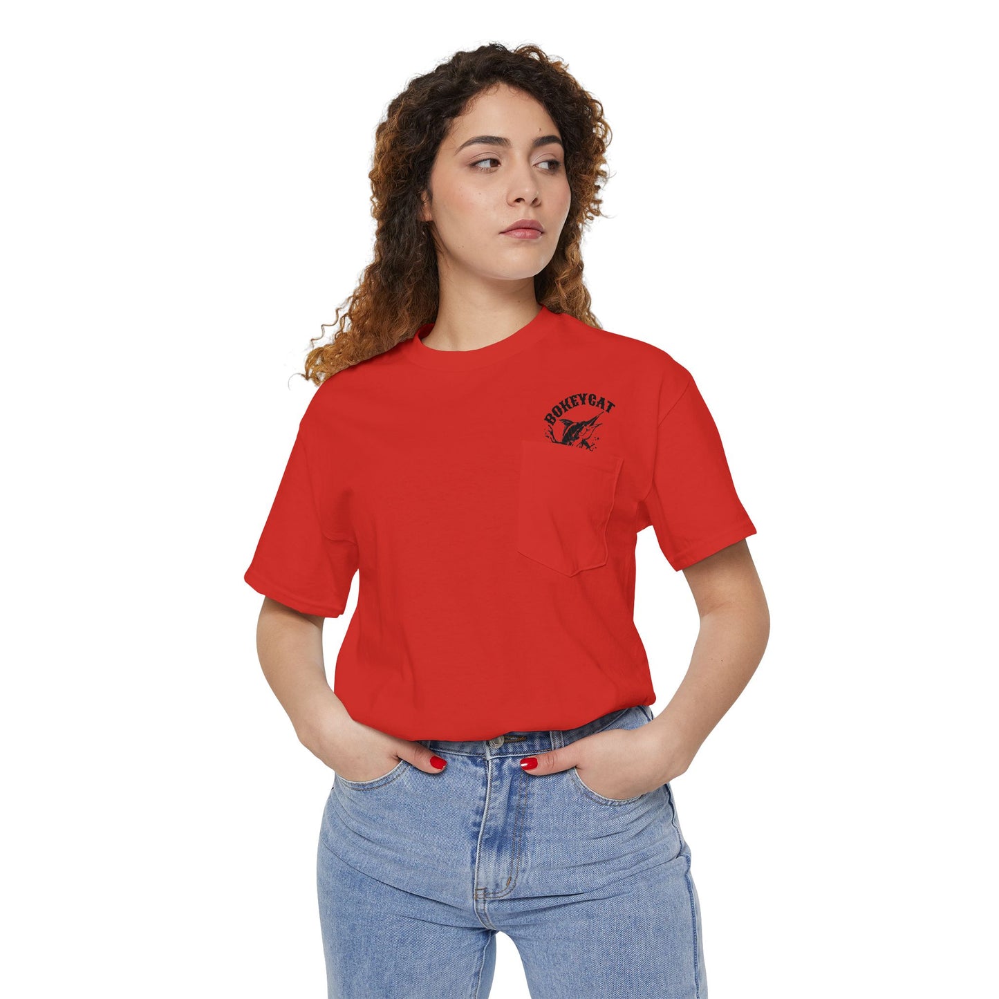 BokeyCat Unisex Heavy Cotton Pocket Tee